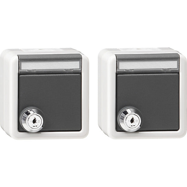 Gira Set 2x SCHUKO KD Schloss gleich + BSF WG AP 456030